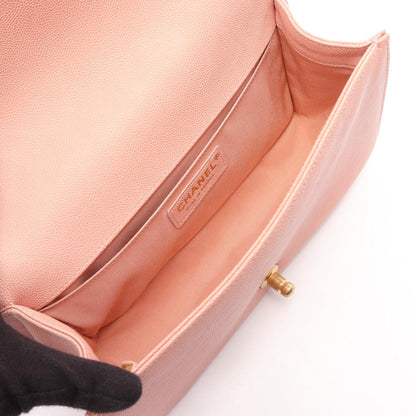 CHANEL Boy Chanel Caviar Skin Bag Pink