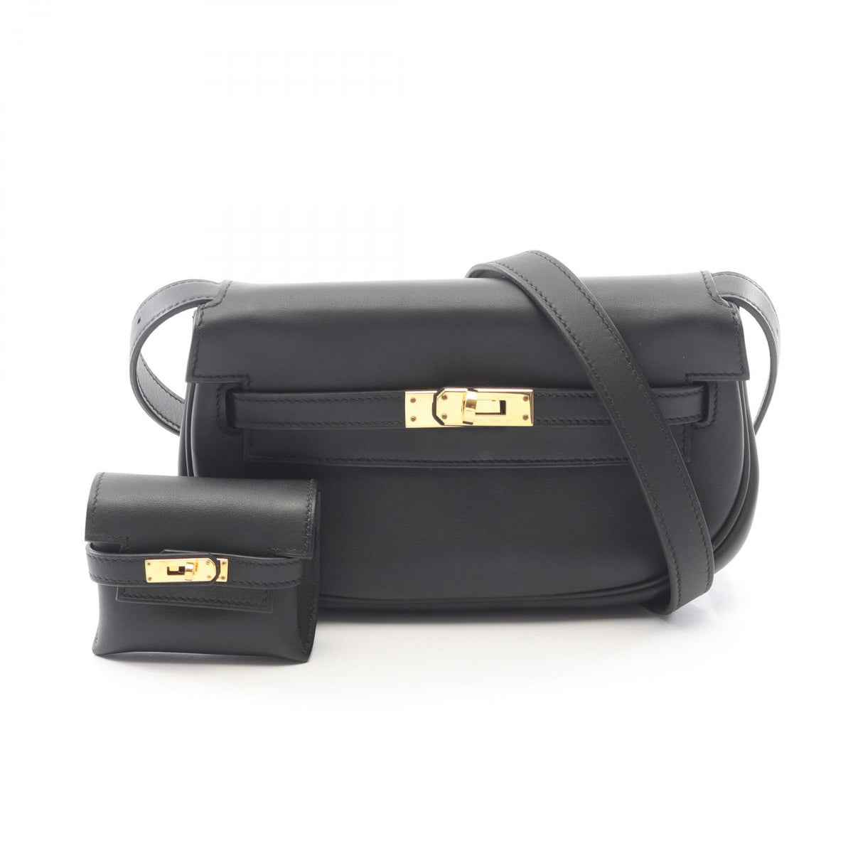 HERMES Kelly Move Veau Swift Bag Black