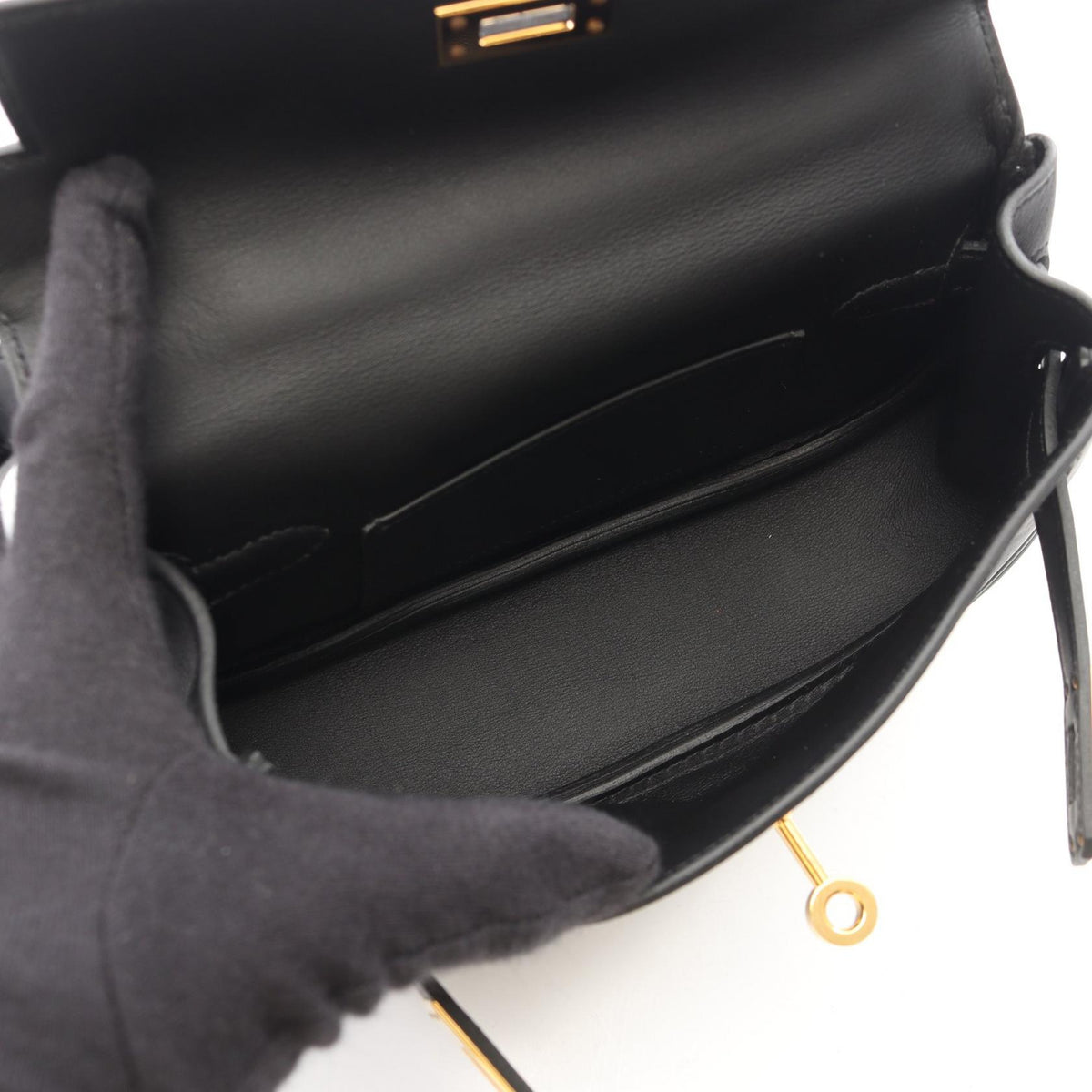 HERMES Kelly Move Veau Swift Bag Black