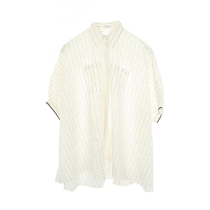 Brunello Cucinelli Stripe Short Sleeve Cotton Shirt Size S