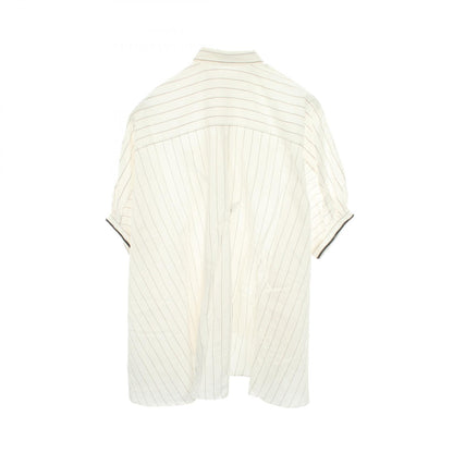 Brunello Cucinelli Stripe Short Sleeve Cotton Shirt Size S