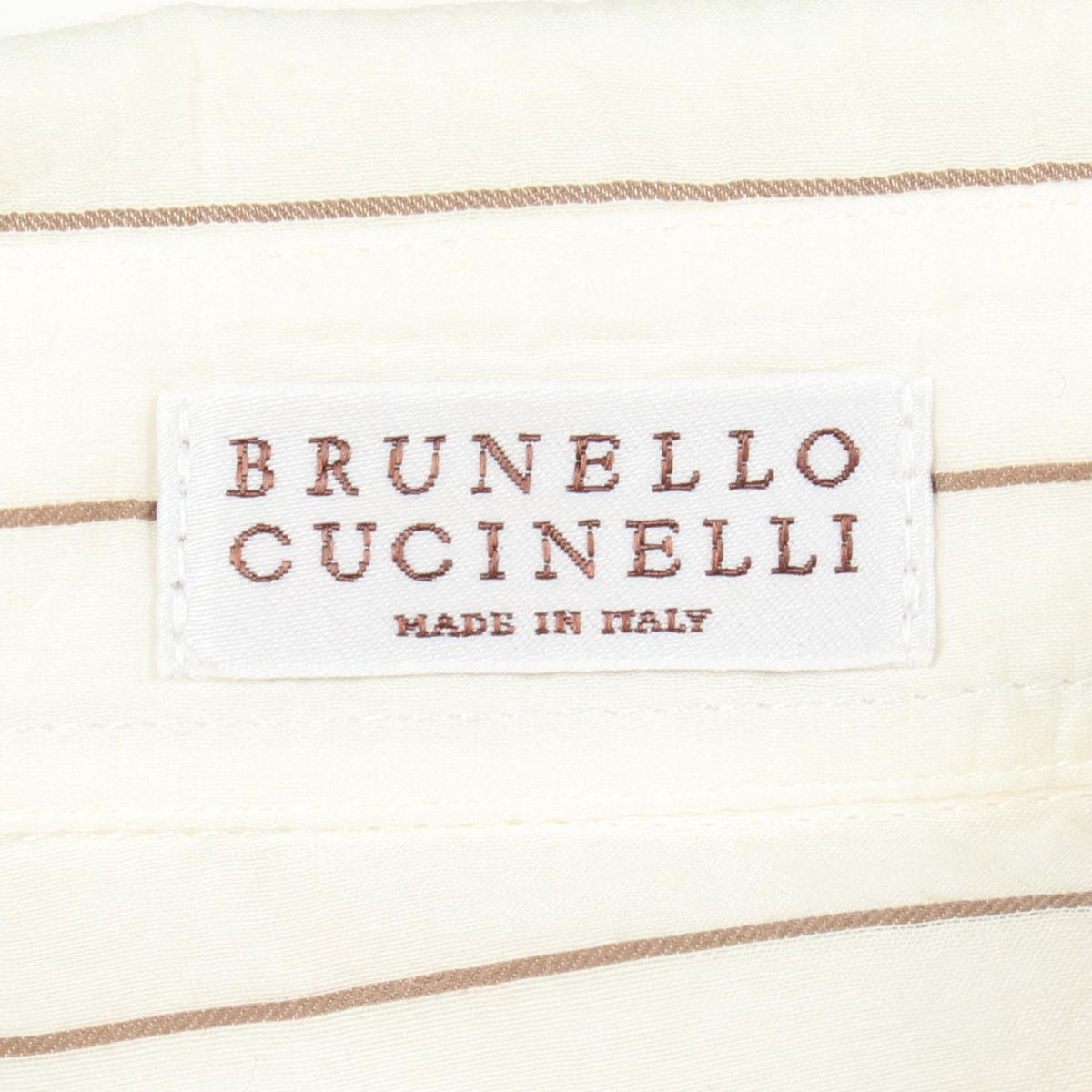 Brunello Cucinelli Stripe Short Sleeve Cotton Shirt Size S