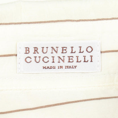 Brunello Cucinelli Stripe Short Sleeve Cotton Shirt Size S
