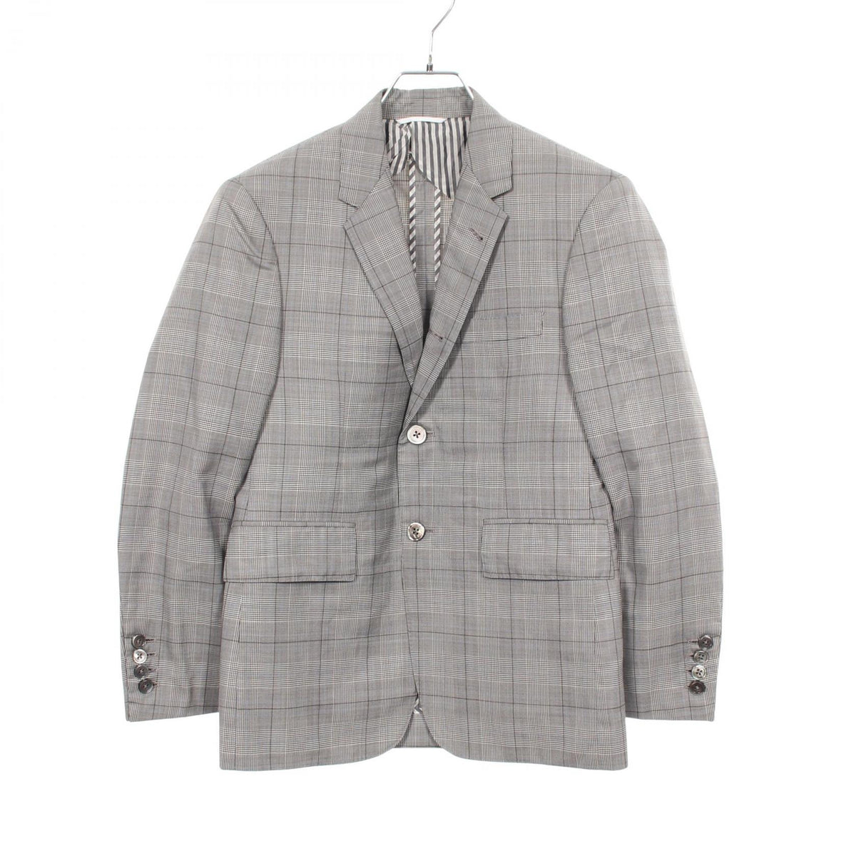 THOM BROWNE Glen Check Wool Silk Blazer Size 0