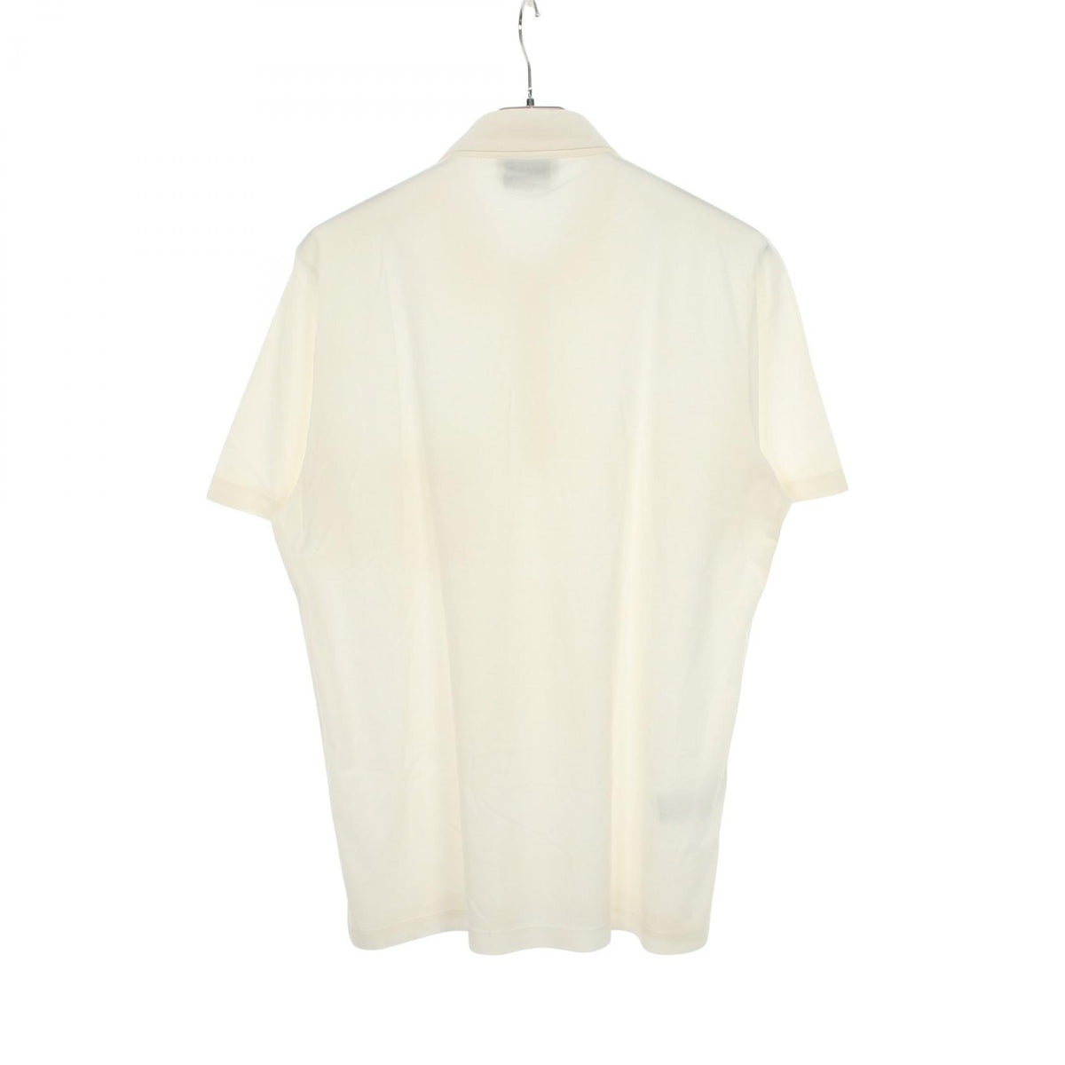 HERMES Short Sleeve Cotton Polo Shirt White Size L