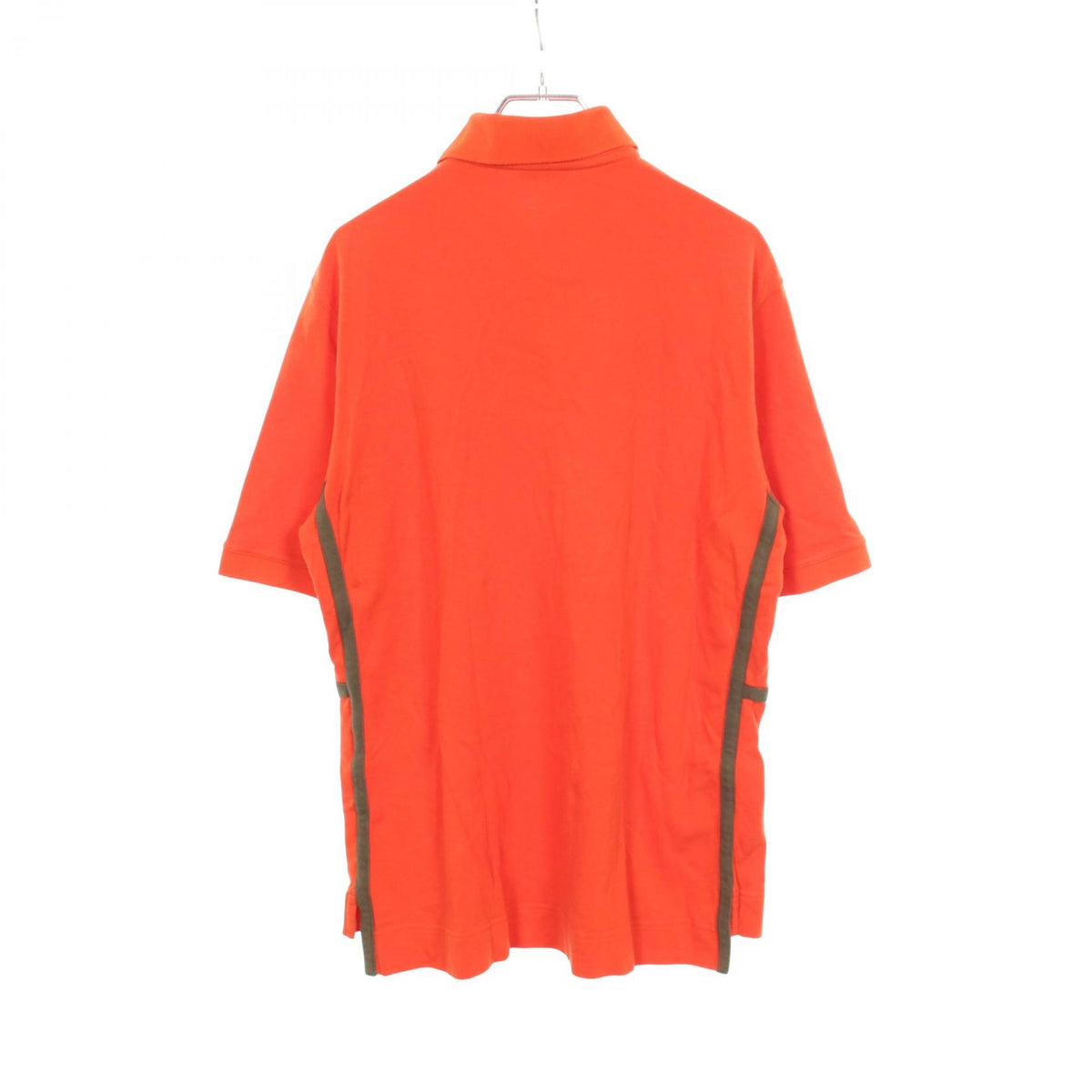 HERMES Sellier Button Cotton Polo Shirt Orange Size M