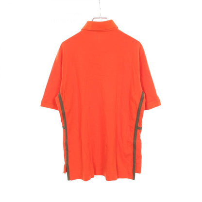 HERMES Sellier Button Cotton Polo Shirt Orange Size M