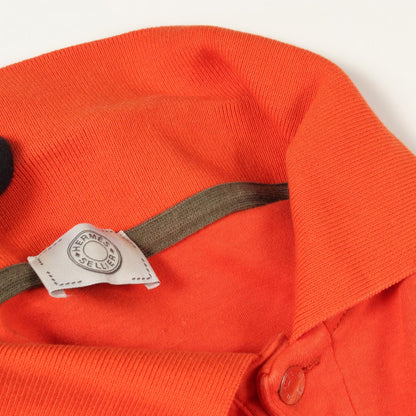HERMES Sellier Button Cotton Polo Shirt Orange Size M
