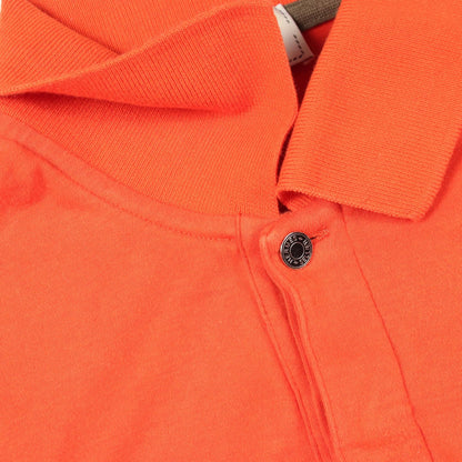 HERMES Sellier Button Cotton Polo Shirt Orange Size M