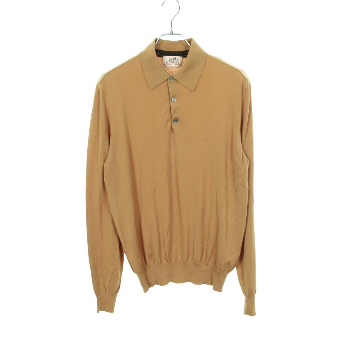 HERMES Long Sleeve Polo Shirt Size L