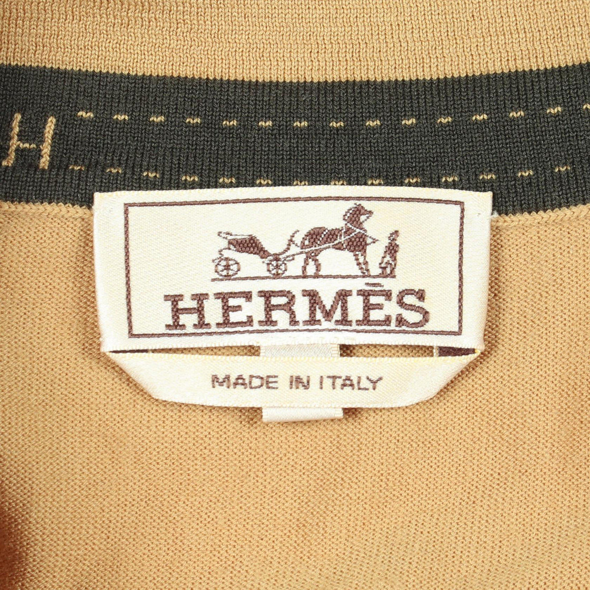 HERMES Long Sleeve Polo Shirt Size L
