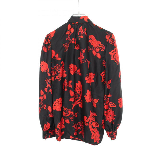 Tory Burch Silk Floral Bow Tie Blouse Black Size 0