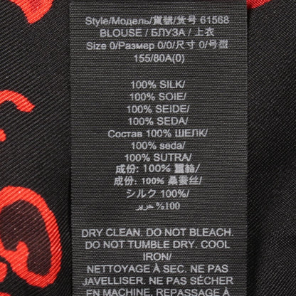 Tory Burch Silk Floral Bow Tie Blouse Black Size 0