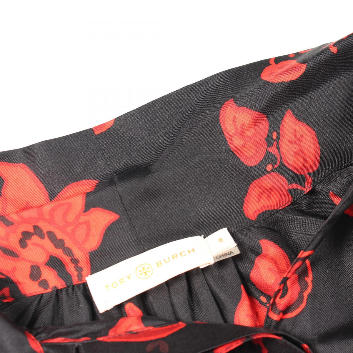 Tory Burch Silk Floral Bow Tie Blouse Black Size 0
