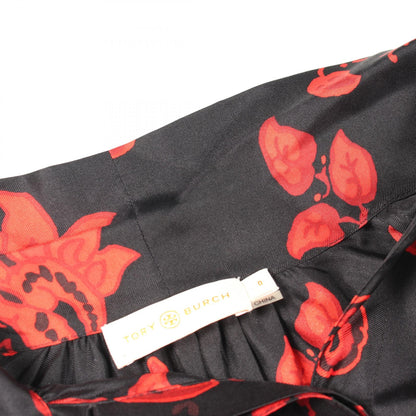 Tory Burch Silk Floral Bow Tie Blouse Black Size 0