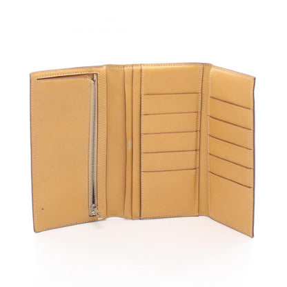 HERMES Bearn Dupli Leather Wallet Brown