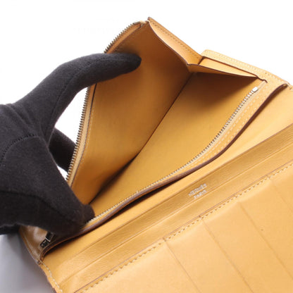 HERMES Bearn Dupli Leather Wallet Brown