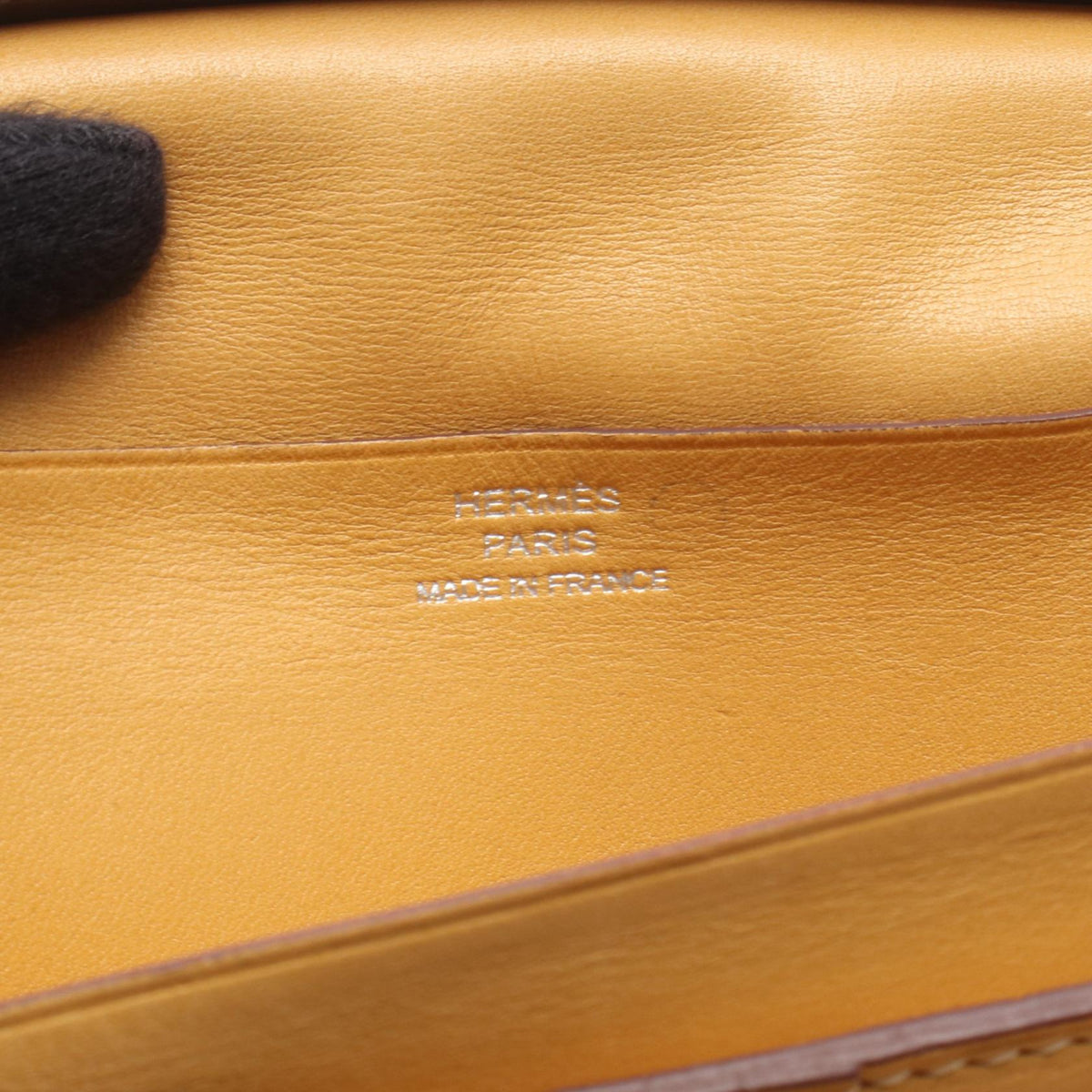HERMES Bearn Dupli Leather Wallet Brown