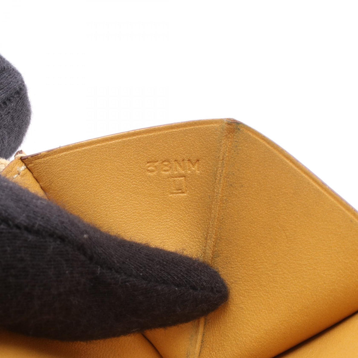 HERMES Bearn Dupli Leather Wallet Brown