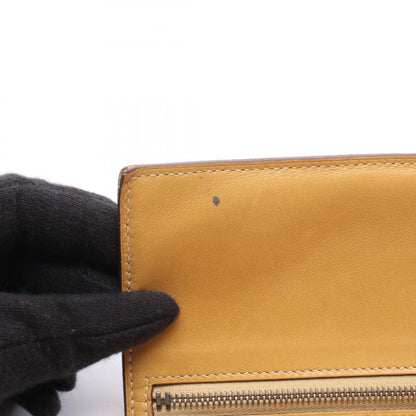 HERMES Bearn Dupli Leather Wallet Brown