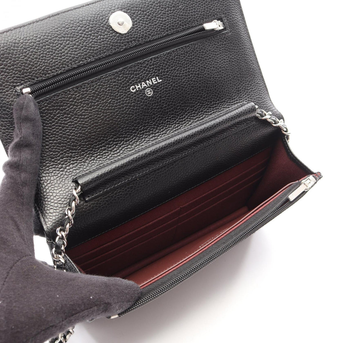 CHANEL Matelasse Shoulder Bag Caviar Skin