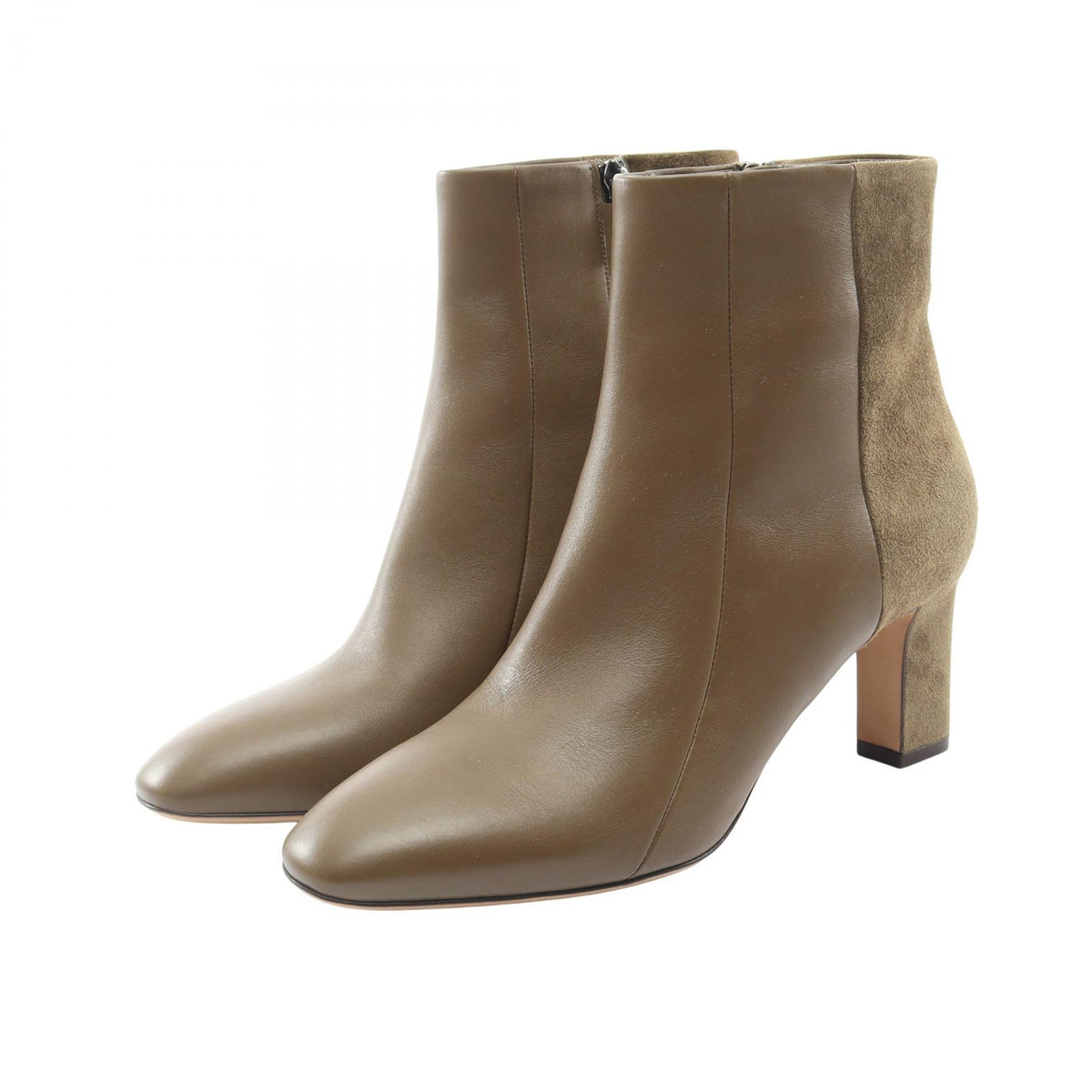 Salvatore Ferragamo Khaki Leather Short Boots Size US 7.5