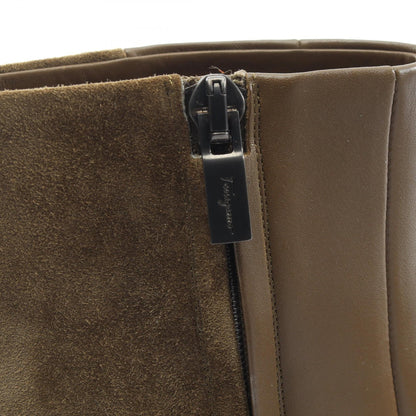 Salvatore Ferragamo Khaki Leather Short Boots Size US 7.5
