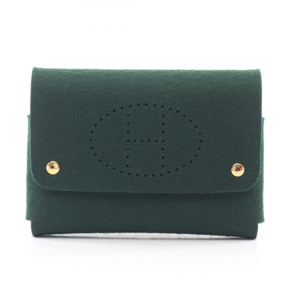 HERMES Etui Carte GM Felt Pouch Green