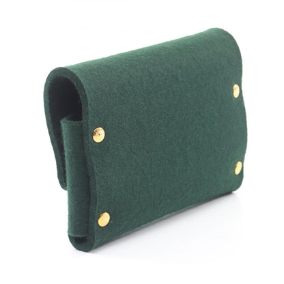 HERMES Etui Carte GM Felt Pouch Green