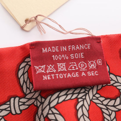 HERMES Twilly Brandebourgs Silk Scarf Red
