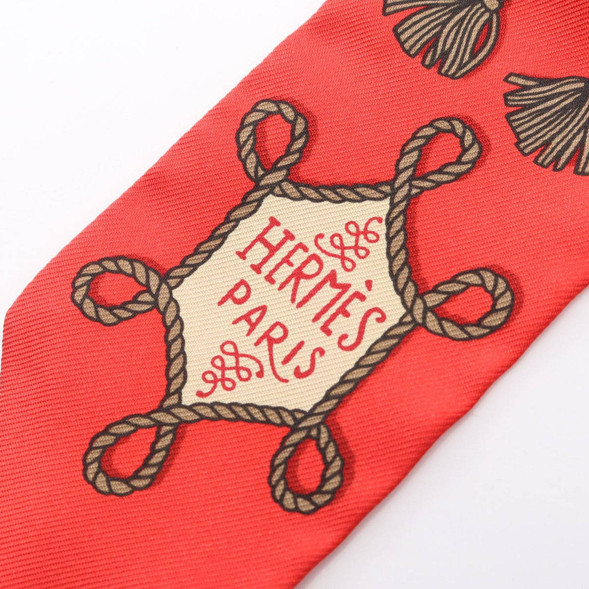 HERMES Twilly Brandebourgs Silk Scarf Red