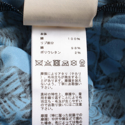 HERMES Jungle Love Print Cotton T-Shirt Blue Size 42