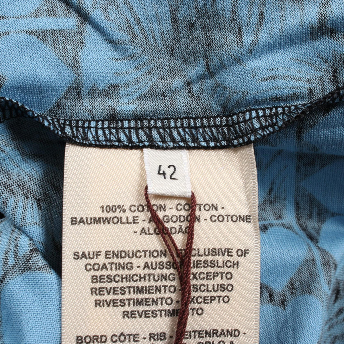 HERMES Jungle Love Print Cotton T-Shirt Blue Size 42
