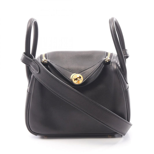 HERMES Lindy Mini Black Veau Shoulder Bag
