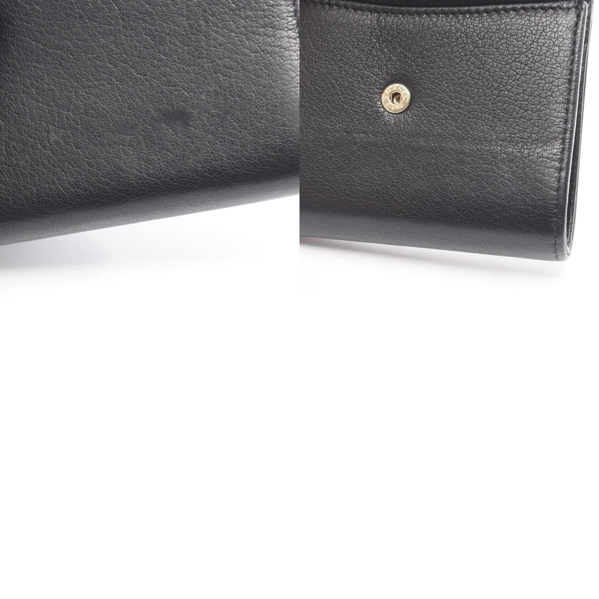 CHANEL Coco Mark Leather Coin Case Black