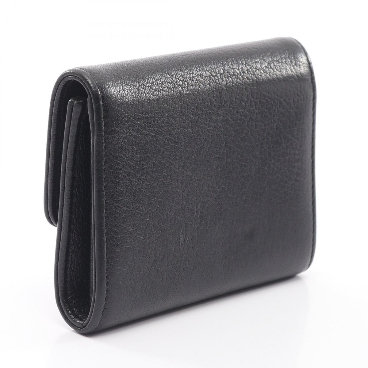 CHANEL Coco Mark Leather Coin Case Black