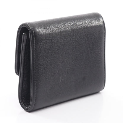 CHANEL Coco Mark Leather Coin Case Black