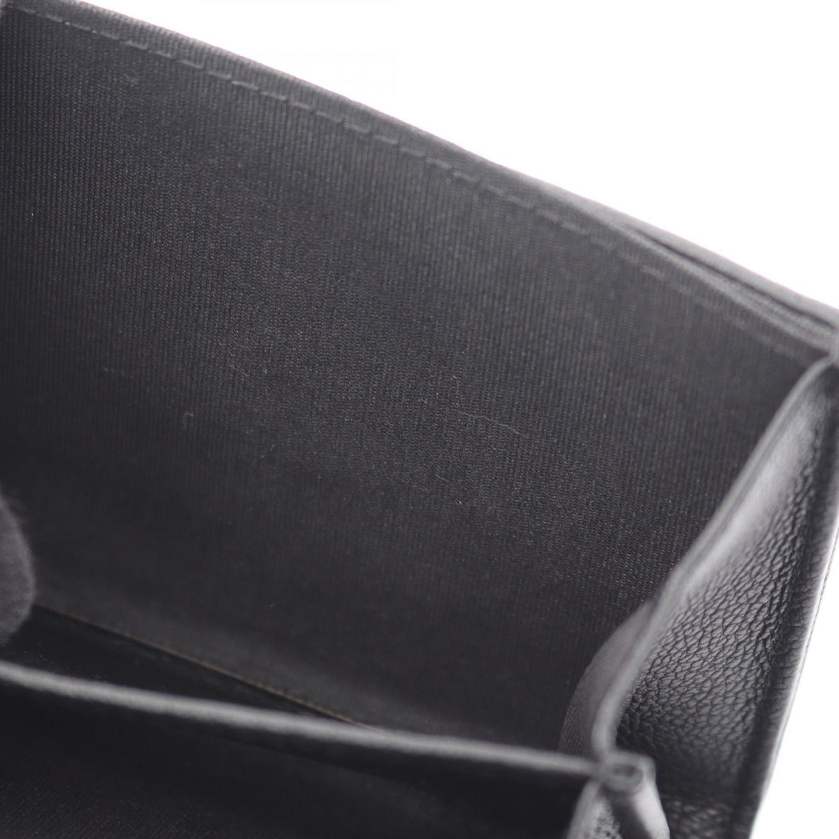 CHANEL Coco Mark Leather Coin Case Black