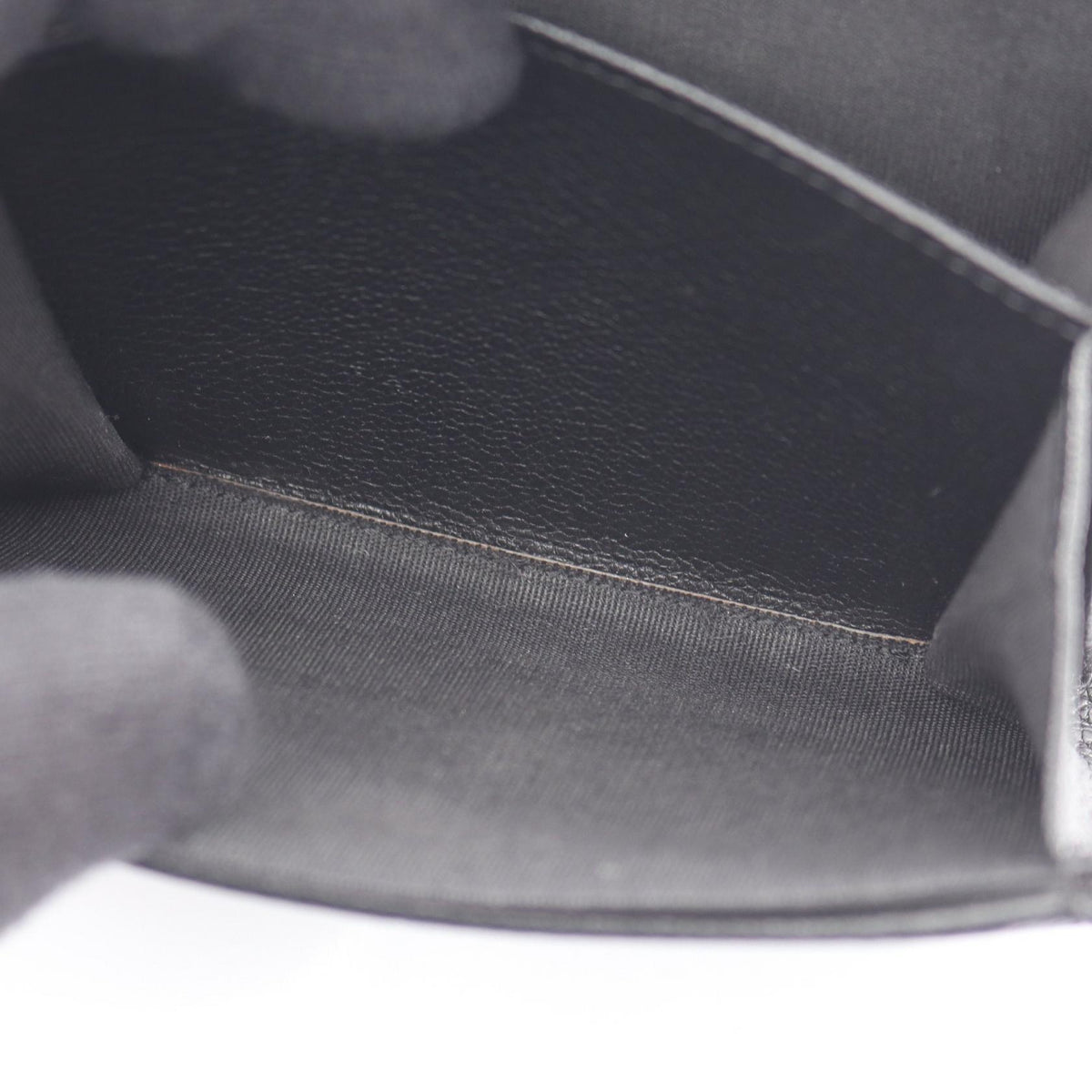 CHANEL Coco Mark Leather Coin Case Black