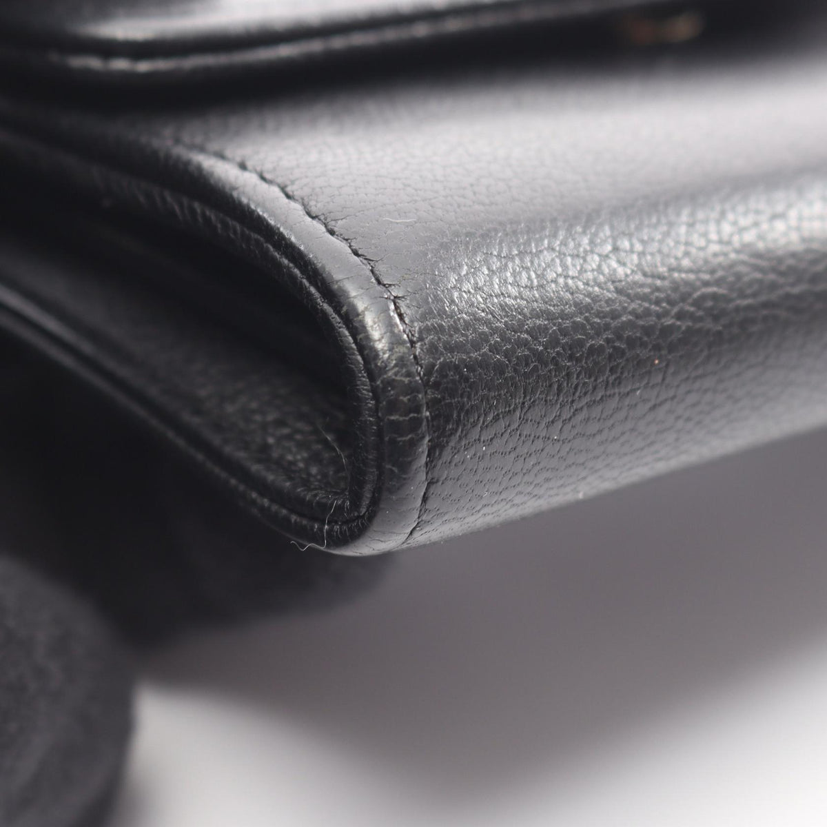 CHANEL Coco Mark Leather Coin Case Black