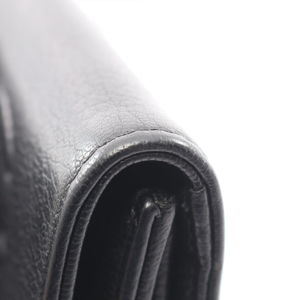CHANEL Coco Mark Leather Coin Case Black