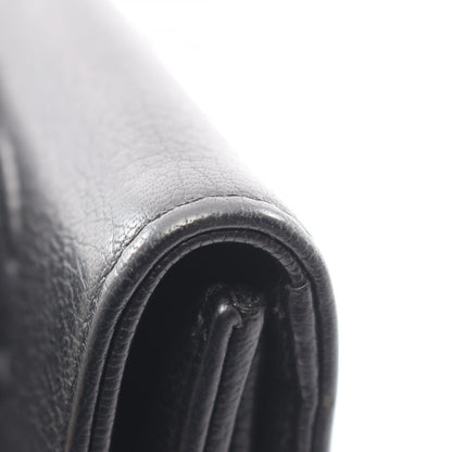 CHANEL Coco Mark Leather Coin Case Black