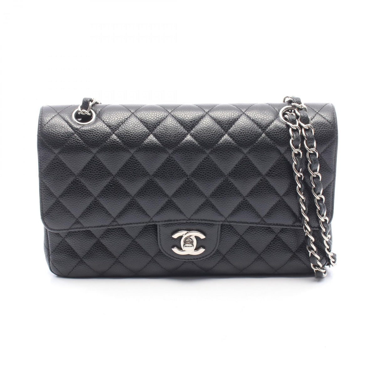CHANEL Matelassé Double Flap Bag Black