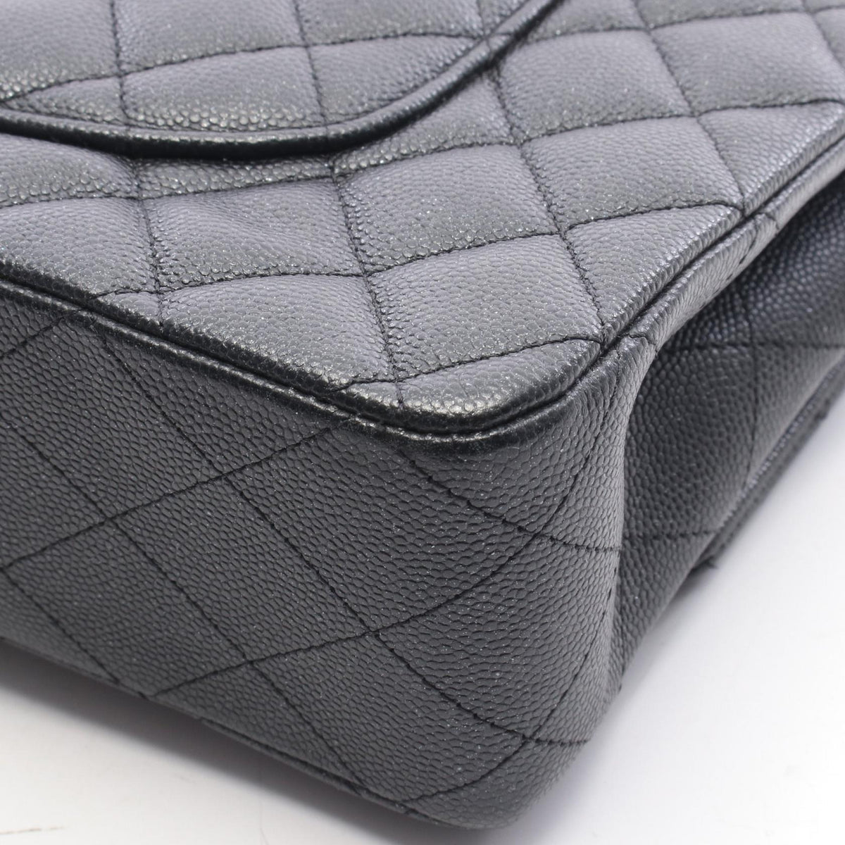 CHANEL Matelassé Double Flap Caviar Skin Shoulder Bag