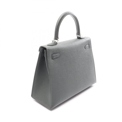 HERMES Kelly 25 Vert Mangrove Handle Bag