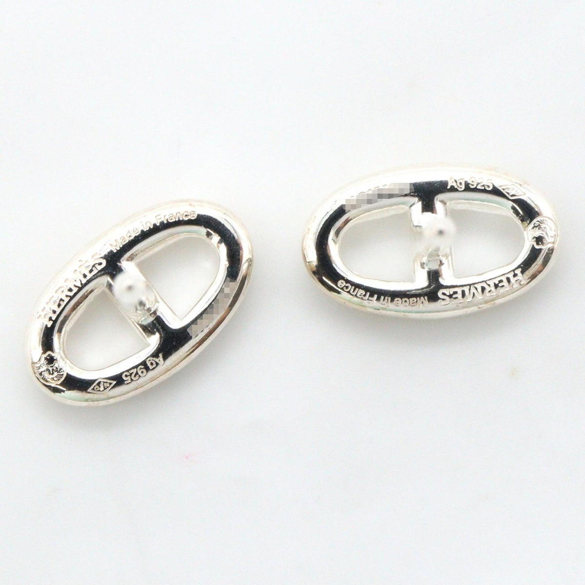 HERMES Chaine d'Ancre 925 Silver Earrings
