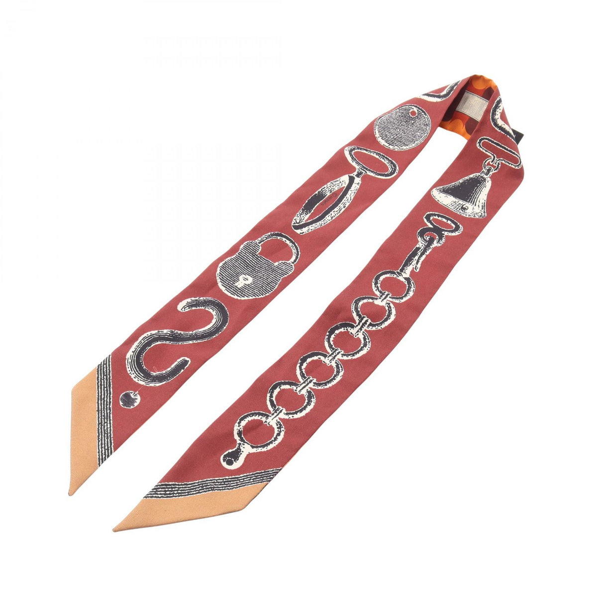 HERMES Twilly Poetic Orange Multi Scarf