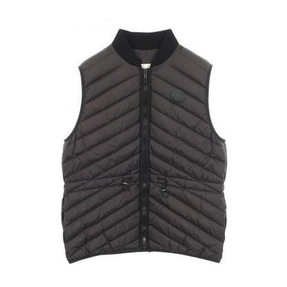 HERMES Rubber Logo Quilted Down Vest Black Size 42