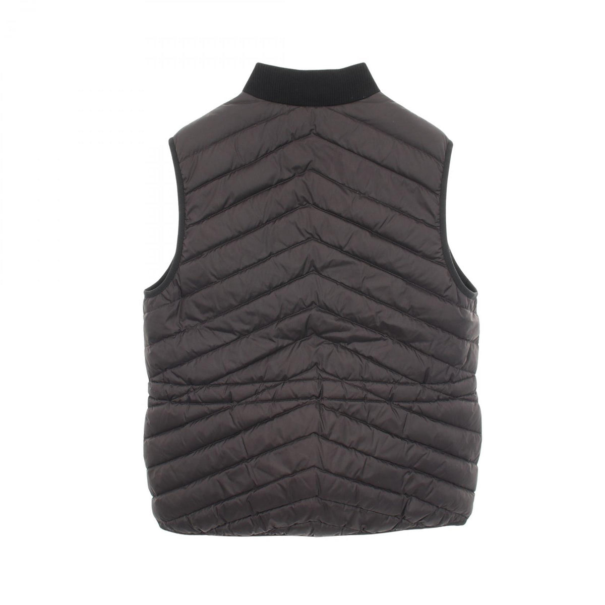 HERMES Rubber Logo Quilted Down Vest Black Size 42