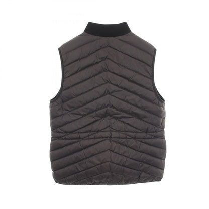 HERMES Rubber Logo Quilted Down Vest Black Size 42